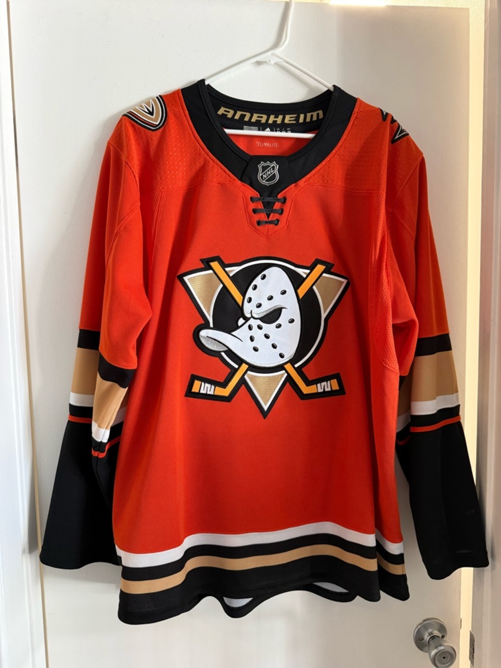 NHL Anaheim Ducks Orange and Black Hockey Jersey size 54 XL- NWOT